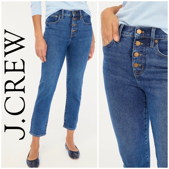 J. Crew Denim - 👖 J. Crew, Marina Wash Button-Through Essential Straight All-Day Stretch Jean